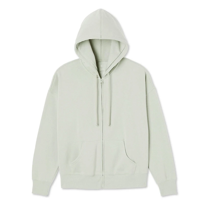 No Boundaries Women's Oversized Zip-Up Hoodie