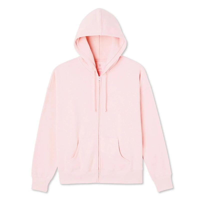 No Boundaries Women's Oversized Zip-Up Hoodie