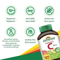 Jamieson comprimés à croquer vitamine C, 500 mg, agrumes, 120 comprimés