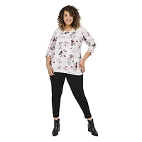 Haut imprimé avec manches 3/4 George Plus pour femmes