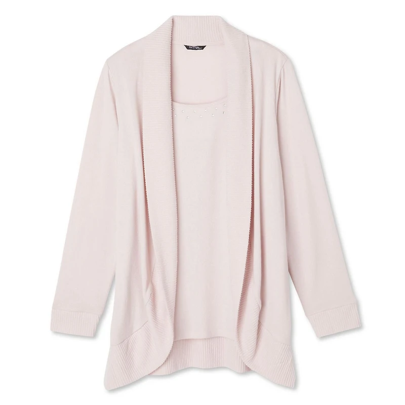 Cardigan avec débardeur trompe-l'œil George Plus pour femmes