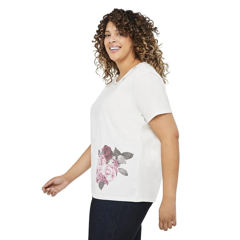 T-shirt avec pierres brillantes George Plus pour femmes