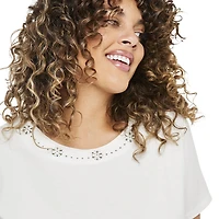 T-shirt avec pierres brillantes George Plus pour femmes