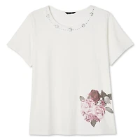 T-shirt avec pierres brillantes George Plus pour femmes