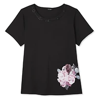 T-shirt avec pierres brillantes George Plus pour femmes