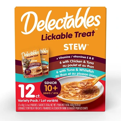 Delectables Stew Senior Cat Treats Variety Pack, 12x40g (12pk)