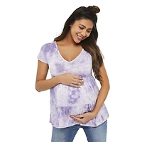 Paisley Sky Maternity Double V-Neckline Babydoll Tee