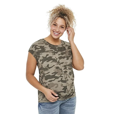 T-shirt imprimé avec ourlet torsadé Paisley Sky Maternité