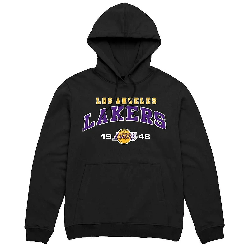 Sweat à capuche noir sous licence officielle NBA des Los Angeles Lakers