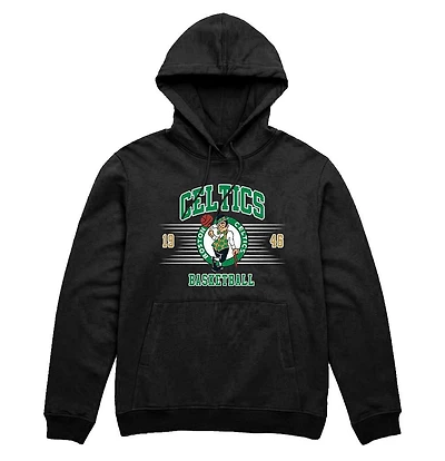 Sweat à capuche noir sous licence officielle NBA Boston Celtics Lines