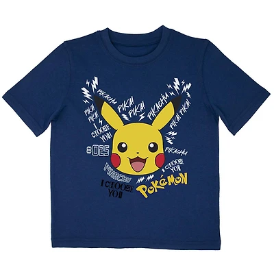 Pokemon T-shirt col rond à manches courtes pour garçon