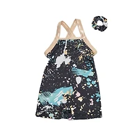 Justice Girls Splattered Biketard with Scrunchie