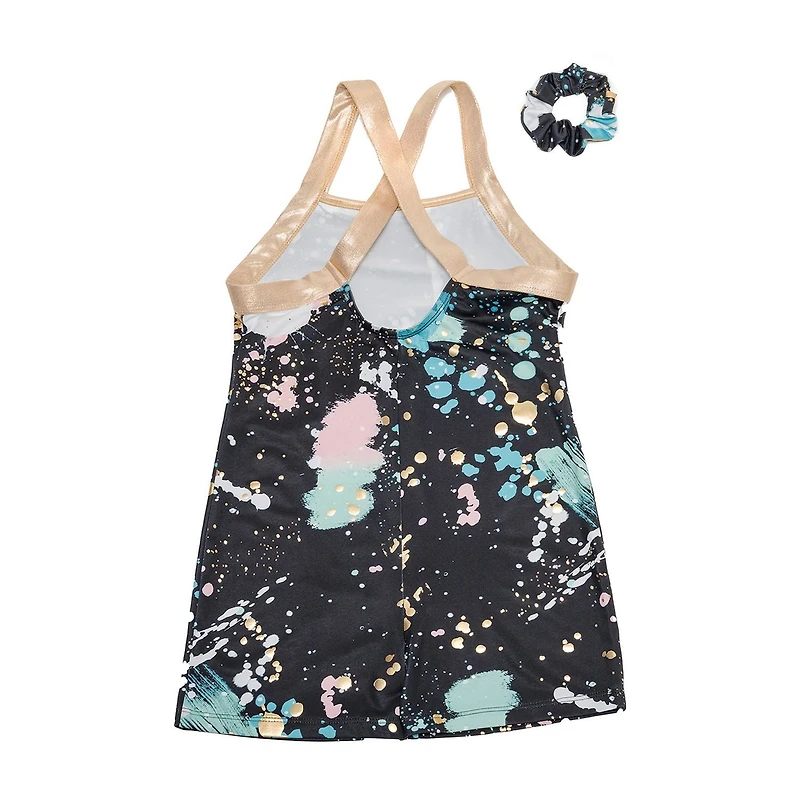 Justice Girls Splattered Biketard with Scrunchie