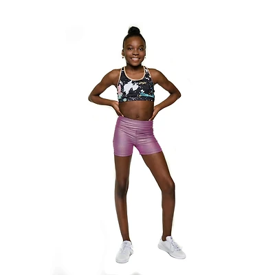 Justice Girls Purple Active Compression Shorts