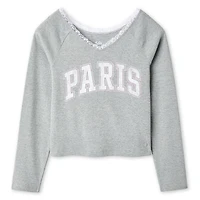 T-shirt à imprimé graphique et manches longues Justice pour filles