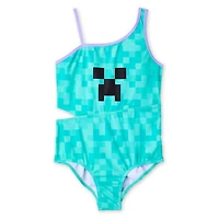Minecraft Girls' One Piece Swimsuit