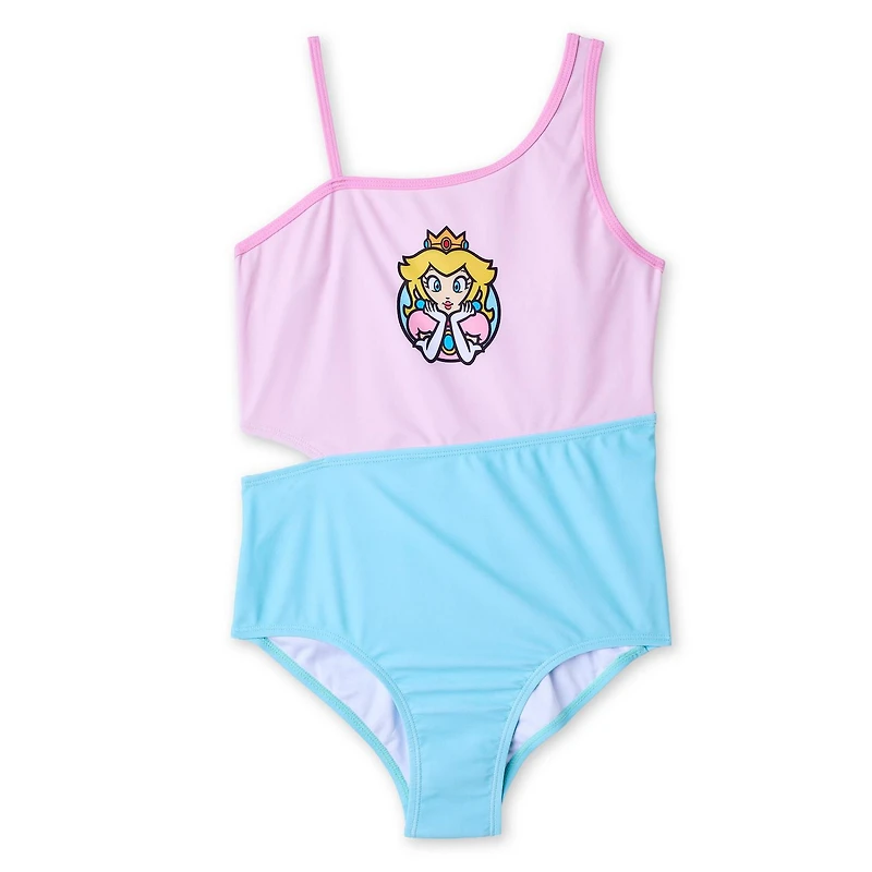 Maillot de bain 1 pièce Princesse Peach Super Mario pour filles