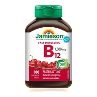 Jamieson Vitamin B12 (Methylcobalamin)1,000 mcg Fast Dissolving Sublingual Tablets, 100 sublingual tablets
