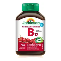 Jamieson Vitamin B12 (Methylcobalamin)1,000 mcg Fast Dissolving Sublingual Tablets, 100 sublingual tablets