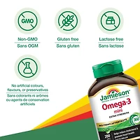 Jamieson gélules oméga-3 mini sans arrière-goût de poisson, 350 mg, 200 gélules