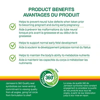 Jamieson Comprimés d'Acide Folique 1 000 mcg 100 comprimés