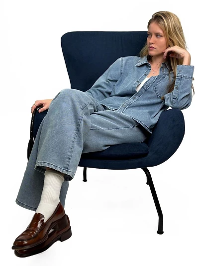 Jeaniologie ™ Ladies’  JN CROP LS SHIRT BLUE