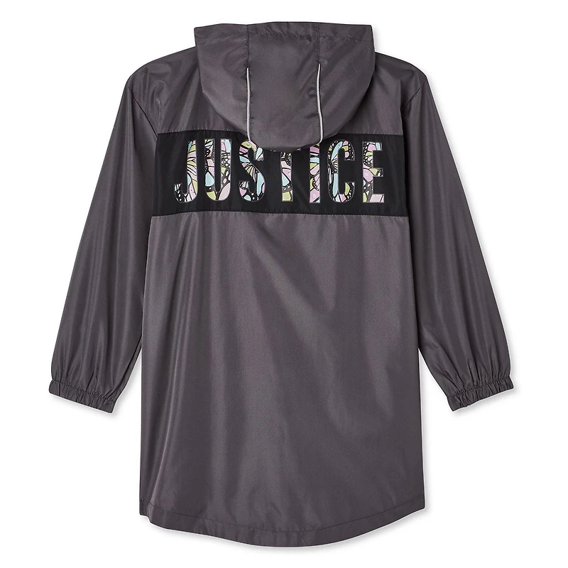 Justice Girls' Long Windbreaker