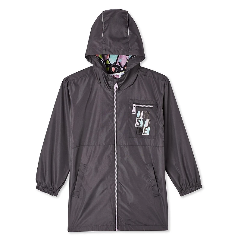 Justice Girls' Long Windbreaker