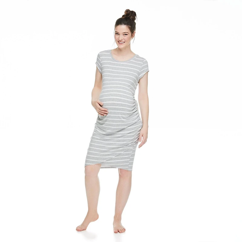 Robe avec côtés ruchés Paisley Sky Maternité Tailles P-TTG