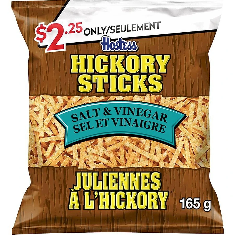 Hostess Juliennes à l'hickory Croustilles Sel et vinaigre Juliennes de pommes de terre assaisonnées 165g
