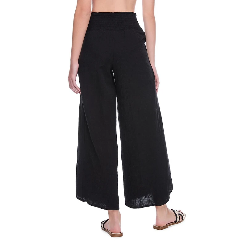 No Boundaries Women's Crinkled Pant Cover-Up