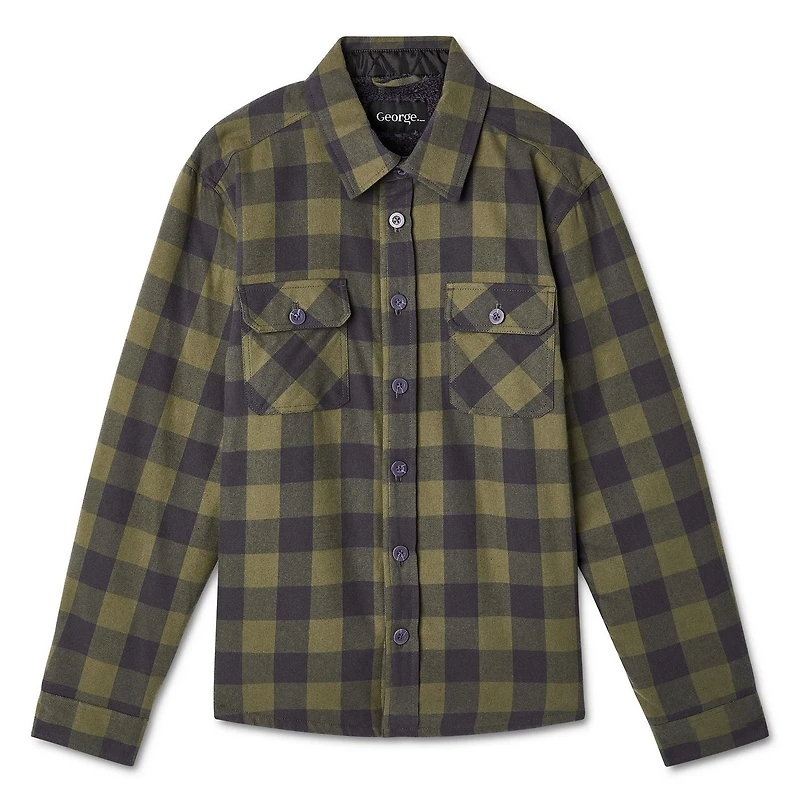 George Men's Flannel Shirt Jacket