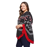 Chandail de style poncho au thème de Noël George Plus pour femmes