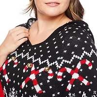 Chandail de style poncho au thème de Noël George Plus pour femmes