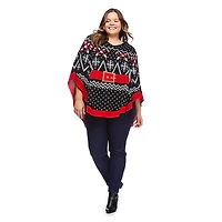 Chandail de style poncho au thème de Noël George Plus pour femmes