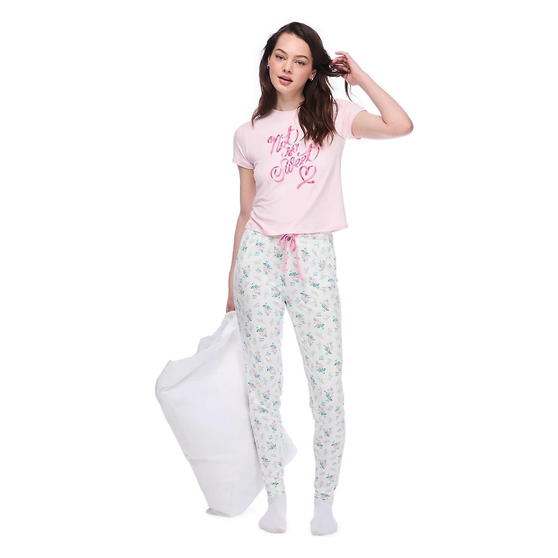 No Boundaries Women's Two Piece Pajama Set