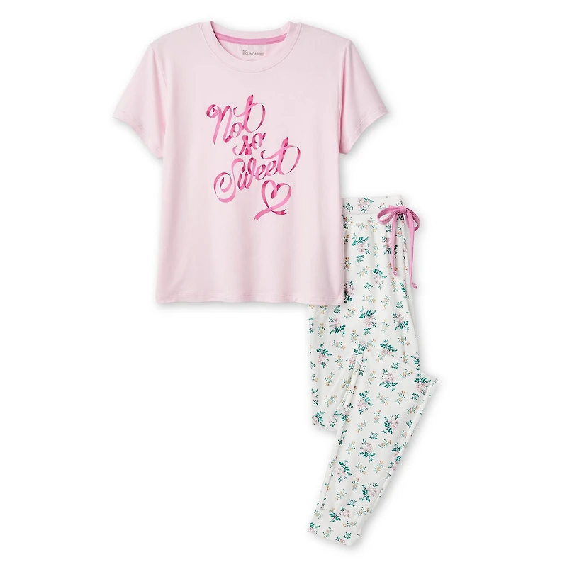 No Boundaries Women's Two Piece Pajama Set