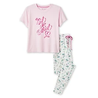 No Boundaries Women's Two Piece Pajama Set