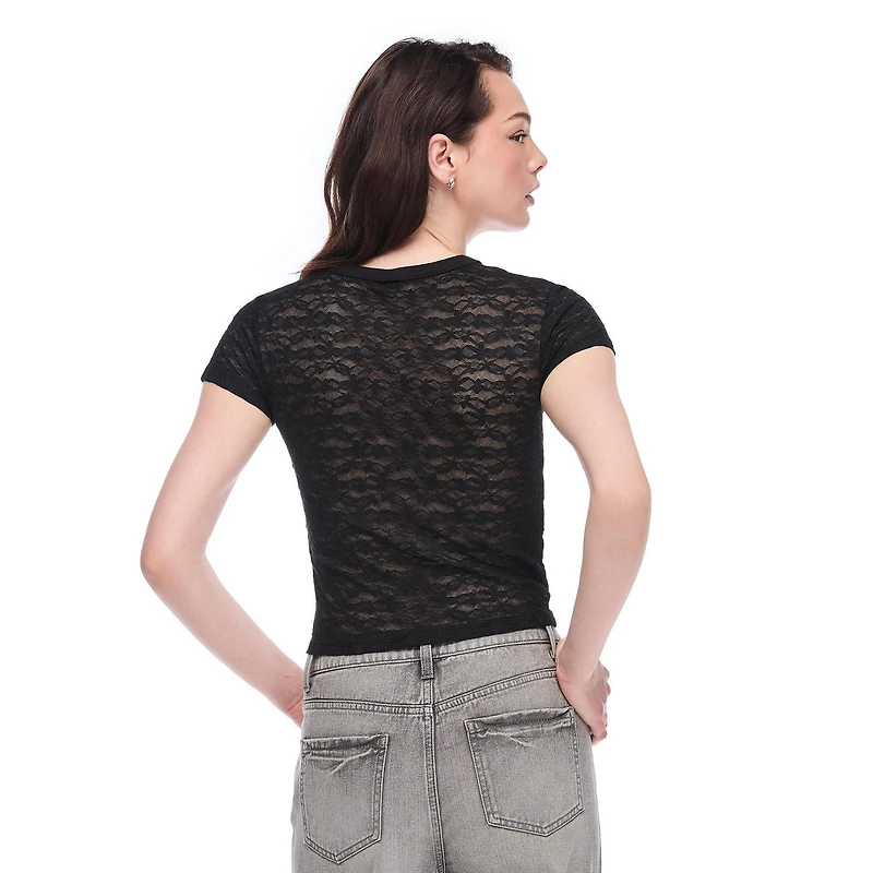 No Boundaries Women's Lace T-Shirt
