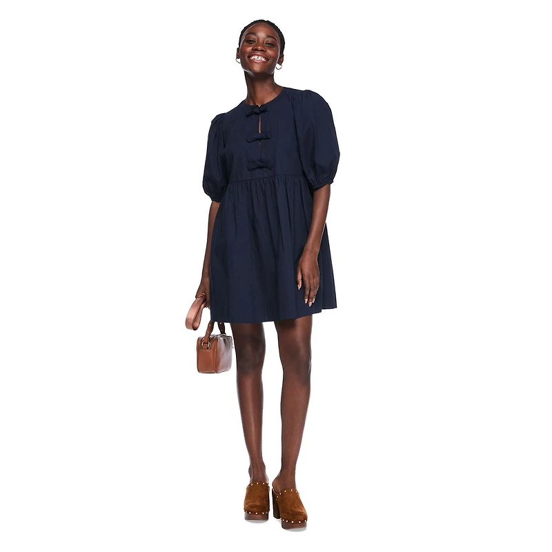 Robe en popeline avec boucle à l’avant George pour femmes
