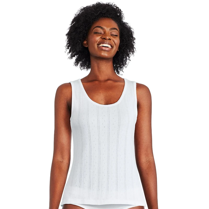 Camisole en tricot côtelé pointelle George pour femmes Tailles P–TG
