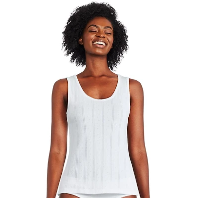 Camisole en tricot côtelé pointelle George pour femmes Tailles P–TG