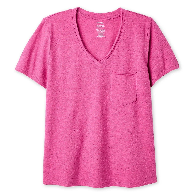 T-shirt à pochette encolure en V George pour femmes