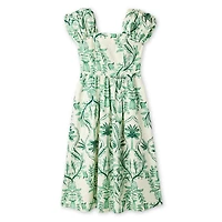 Robe longue imprimée à manches bouffantes George pour femmes