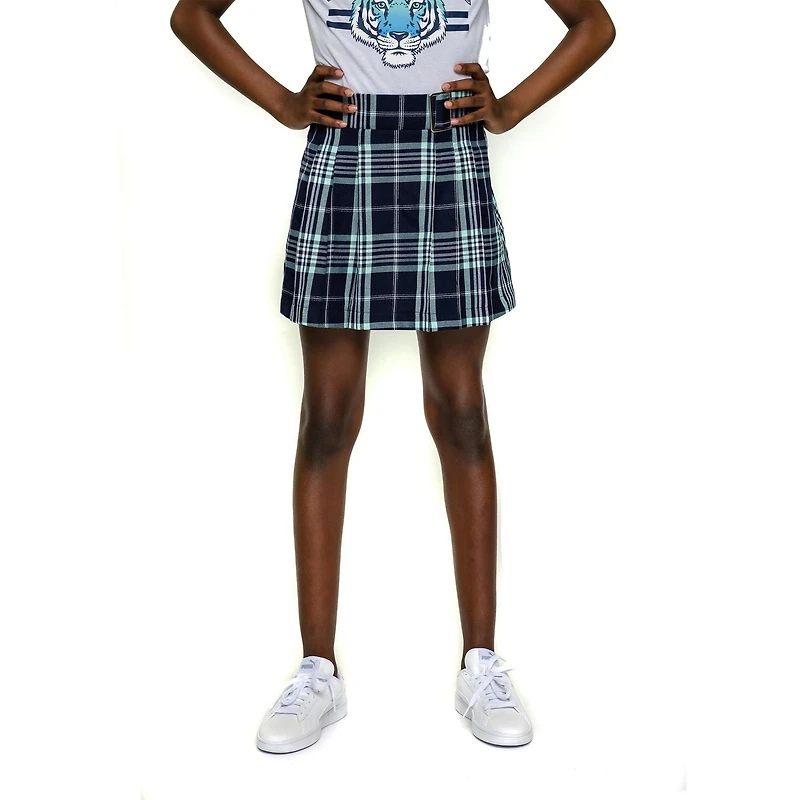 Justice Girls French Navy Plaid Skirt