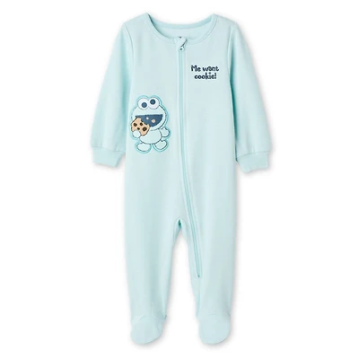 Sesame Street Baby Boys' Cookie Monster Full Zip Sleeper