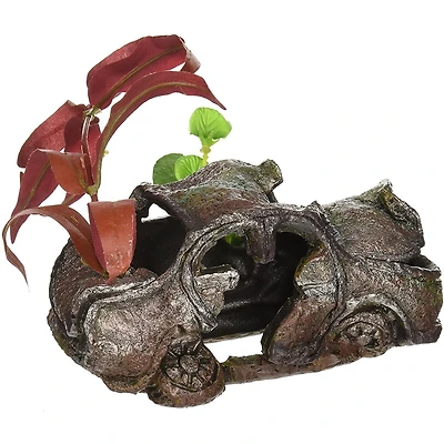 Vieille bagnole de petit format avec plante de Penn Plax