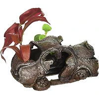 Vieille bagnole de petit format avec plante de Penn Plax