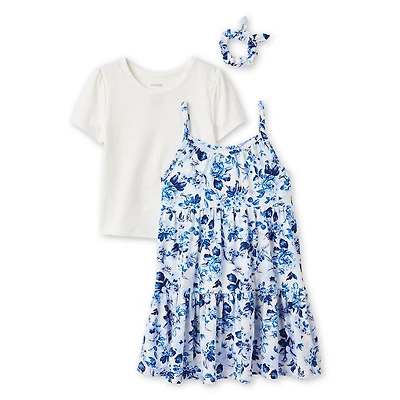 Ensemble 3 pièces avec robe étagée George pour petites filles