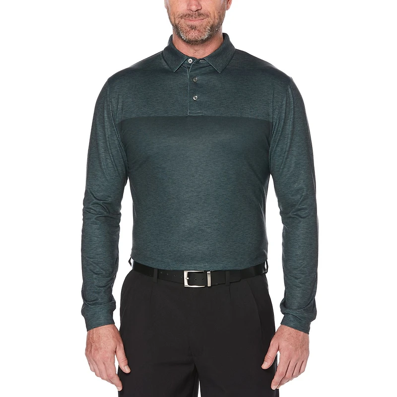 Ben Hogan Performance - Polo à manches longues à manches longues couleur Heather pour hommes
